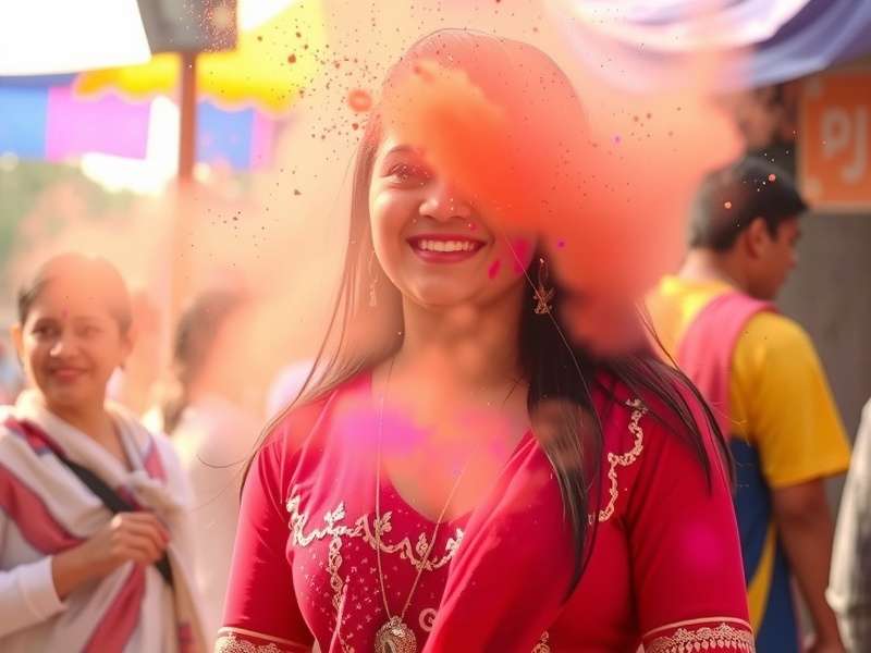 Holi Festival Special Event Saree Dash Dynamo Holi festival event screenshot with colored powder effects