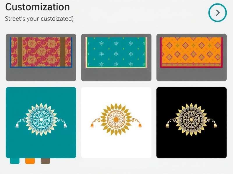 Saree Customization Options Saree Dash Dynamo saree customization screen showing different regional designs